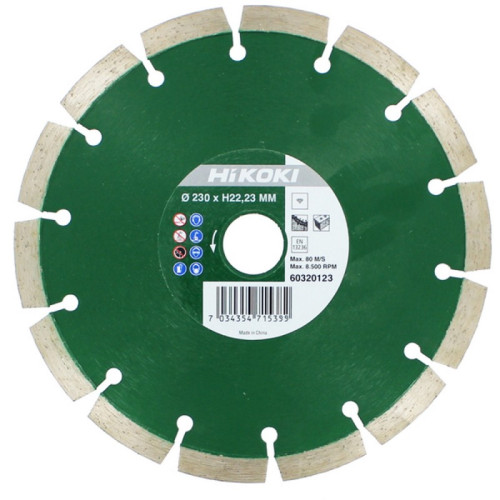 Deimantinis diskas HiKOKI Standart Ø230x22,23mm-Deimantiniai diskai-Pjovimo diskai