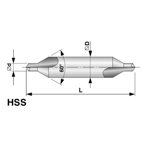 Centravimo grąžtas RUKO HSS DIN 333A Ø 6,3 mm-Įvairūs metalo grąžtai-Metalo grąžtai