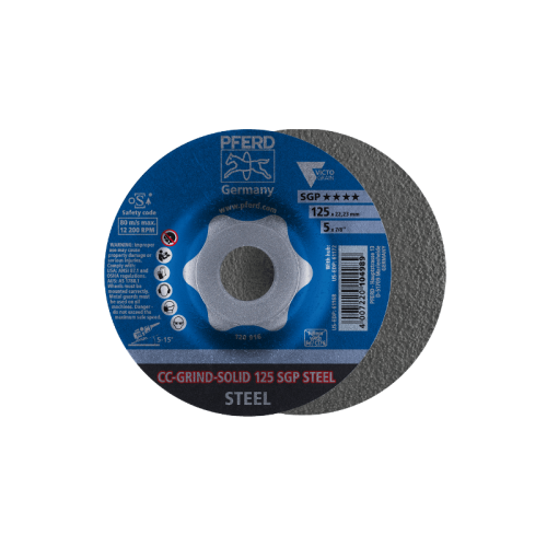 Šlifavimo diskas CC-Grind-Solid 125 SGP Steel Delta-Metalo šlifavimo diskai-Abrazyvai