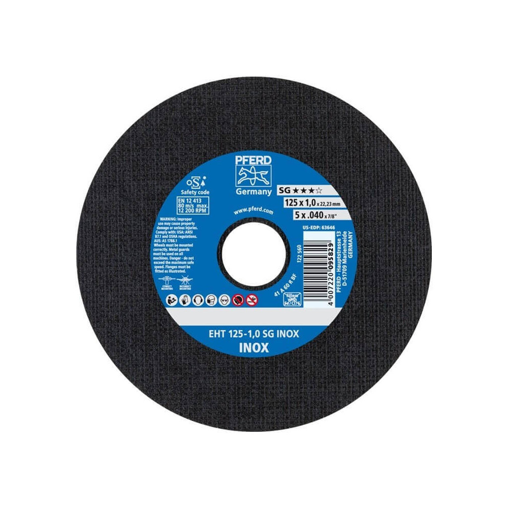 Nerūd. plieno pjovimo diskas PFERD EHT125-1,0mm SG INOX-Abrazyviniai metalo pjovimo