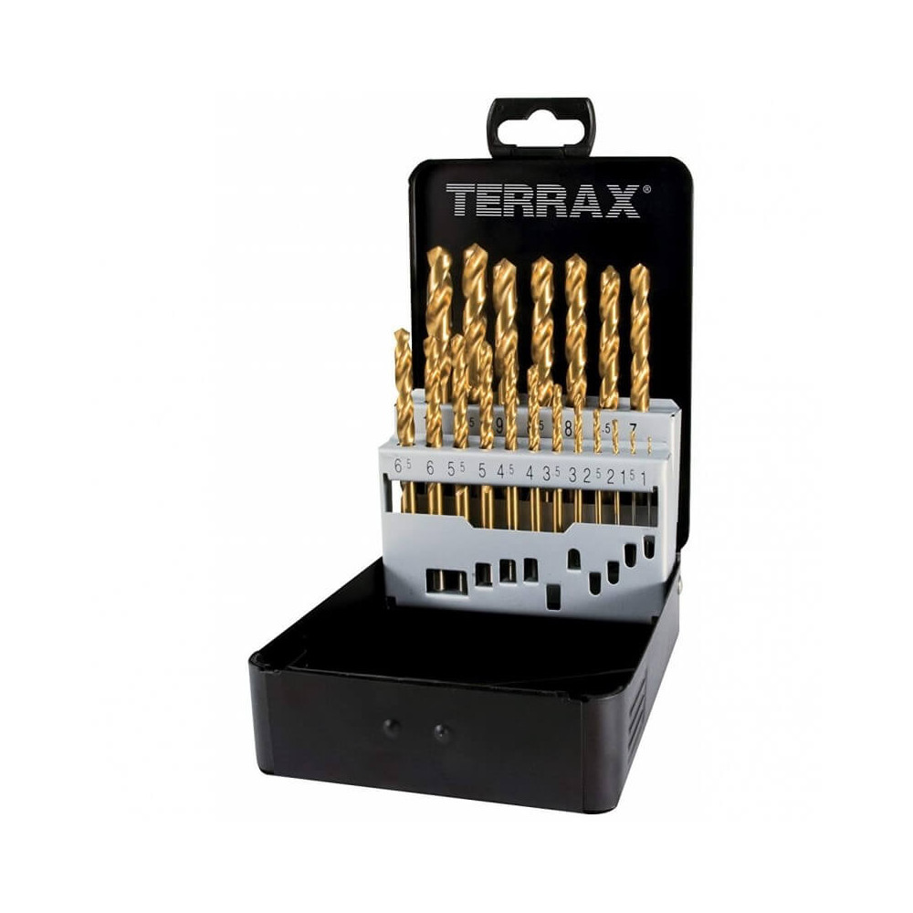 19 dalių grąžtų rinkinys RUKO Terrax HSS-G TiN-Grąžtų rinkiniai-Metalo grąžtai