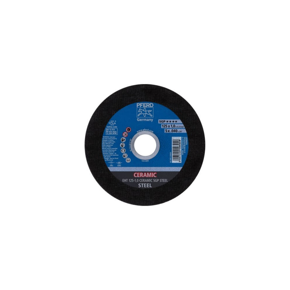Pjovimo diskas PFERD EHT 125-1,0 Ceramic SGP Steel-Abrazyviniai metalo pjovimo diskai-Medžio