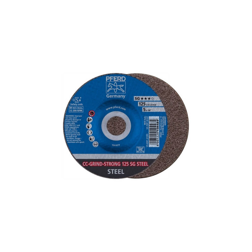 Šlifavimo diskas PFERD CC-Grind-Strong 125 SG Steel-Metalo šlifavimo diskai-Abrazyvai