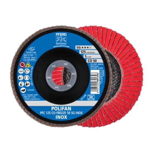 Šlifavimo diskas PFERD PFC125 CO-Freeze SG Inox 50-Lapeliniai šlifavimo diskai-Abrazyvai