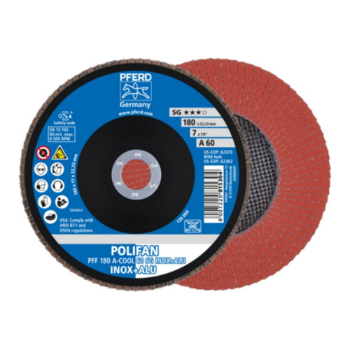 Šlifavimo diskas PFERD PFF A-Cool SG Inox+Alu 60-Lapeliniai šlifavimo diskai-Abrazyvai
