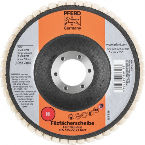 Kietas poliravimo diskas PFERD FFS 125/22,23 H-Poliravimo priemonės-Priedai įrankiams