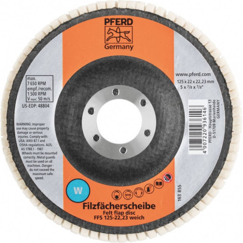 Minkštas poliravimo diskas PFERD FFS 125/22,23 W-Poliravimo priemonės-Priedai įrankiams