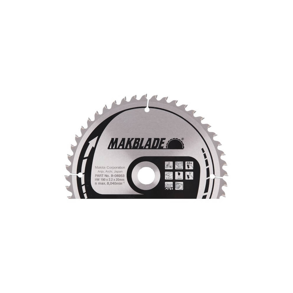Pjovimo diskas MAKITA Makblade 190x20x2,3mm 5° T48-Medžio pjovimo diskai-Pjovimo diskai