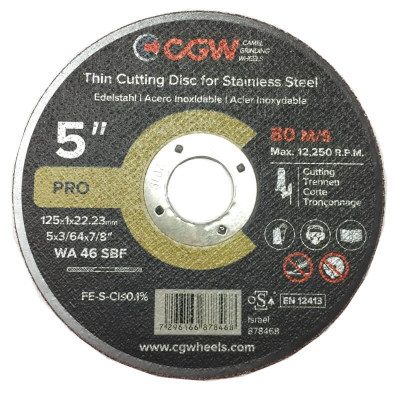 Metalo pjovimo diskas CGW 125x1x22,2 WA46 SBF T-1 INOX-Abrazyviniai metalo pjovimo