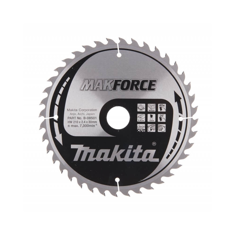 Pjovimo diskas MAKITA M-Force 210x30x2,4mm 40T 20°-Medžio pjovimo diskai-Pjovimo diskai