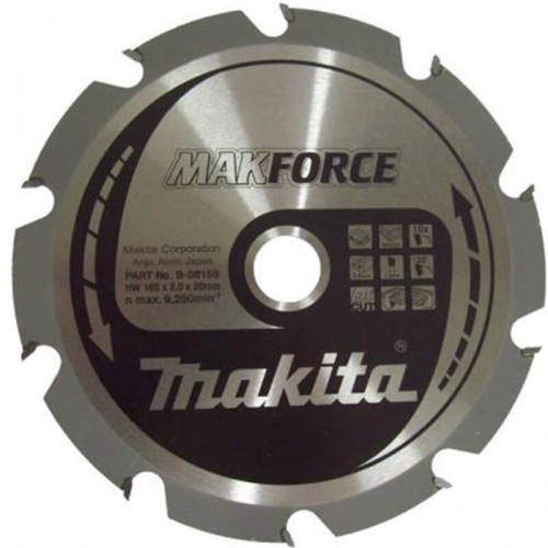 Pjovimo diskas MAKITA 165x20x2,0mm 10T MAKForce-Medžio pjovimo diskai-Pjovimo diskai