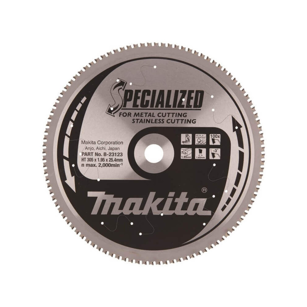 Pjovimo diskas MAKITA Inox 305x25,4x1,95mm 100T -5°-Metalo pjovimo diskai-Pjovimo diskai