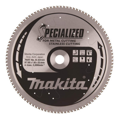 Pjovimo diskas MAKITA Inox 305x25,4x1,95mm 100T -5°-Metalo pjovimo diskai-Pjovimo diskai