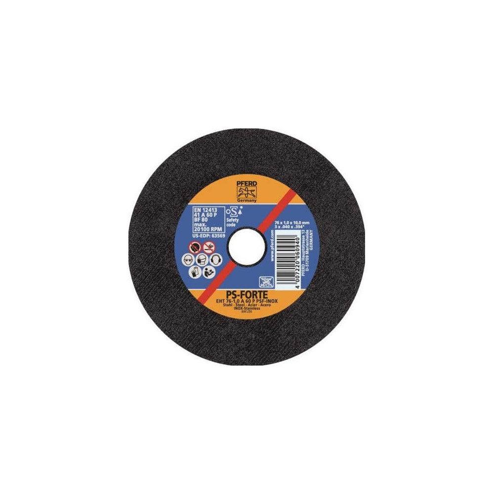 Metalo pjovimo diskas PFERD EHT76-0,8 A60 P PSF-INOX-Abrazyviniai metalo pjovimo diskai-Medžio