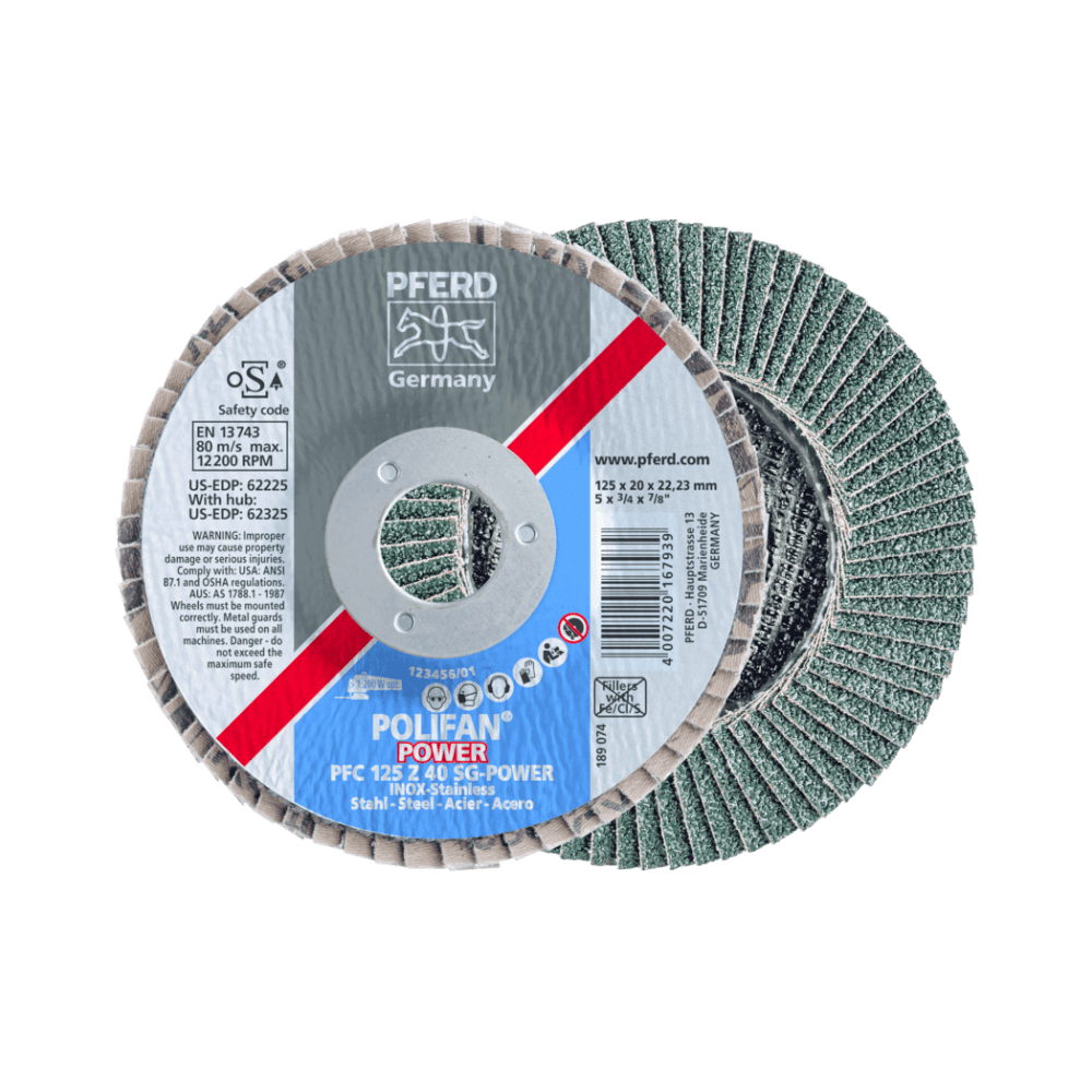 Šlifavimo diskas PFERD PFC 150 Z60 SG-POWER-Lapeliniai šlifavimo diskai-Abrazyvai