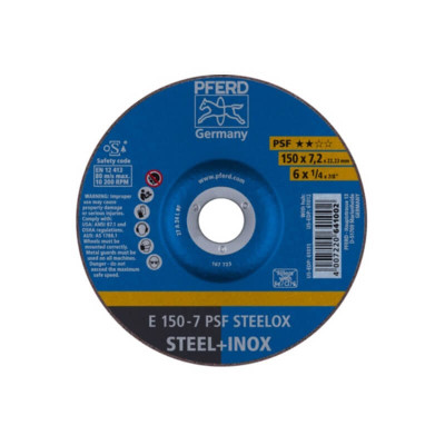 Agresyvaus šlifavimo diskas PFERD E150-7 A24 L PSF-Metalo šlifavimo diskai-Abrazyvai