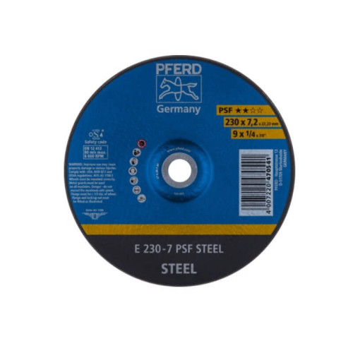 Plieno šlifavimo diskas PFERD PSF Ø230x7x22mm A30-Metalo šlifavimo diskai-Abrazyvai