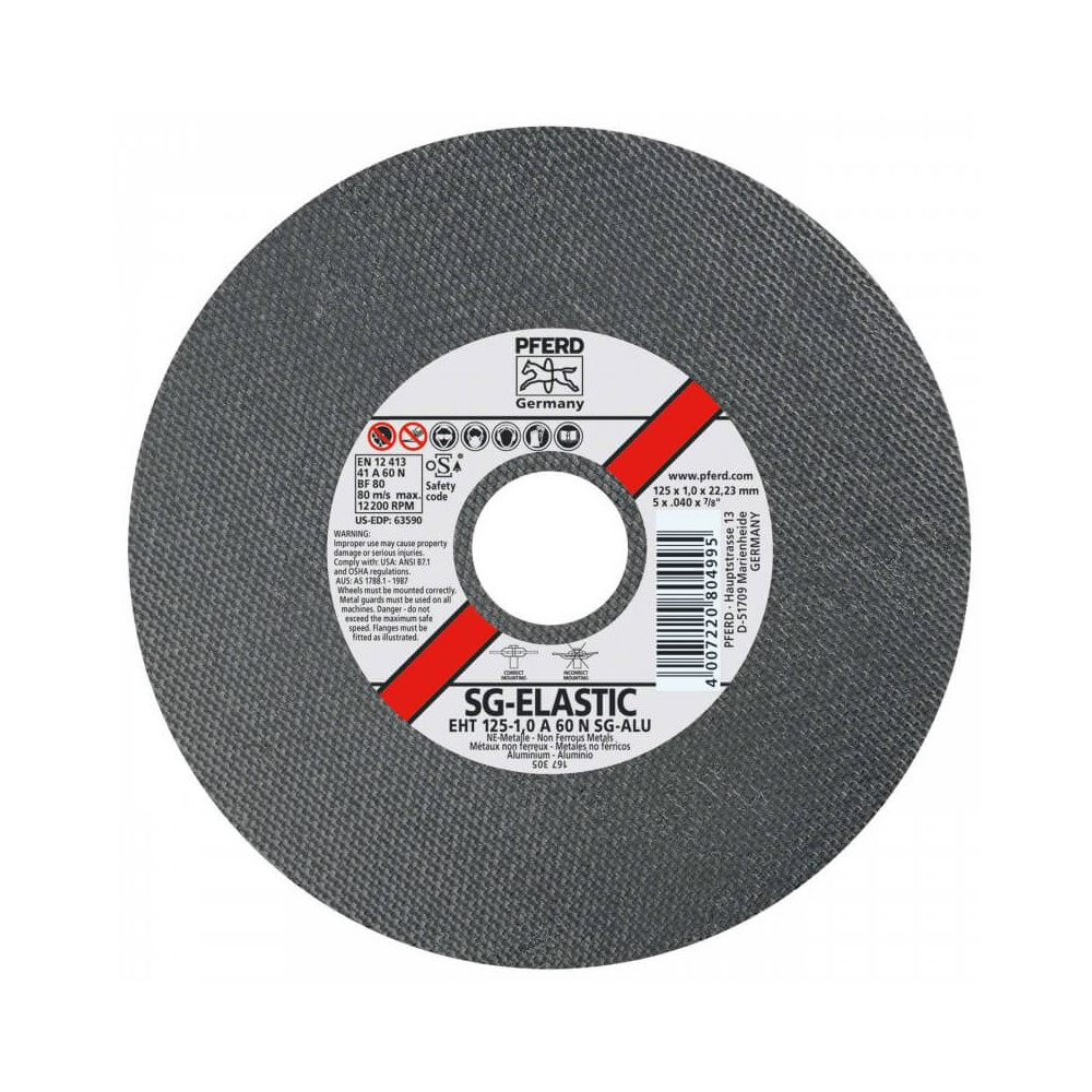Aliuminio pjovimo diskas PFERD EHT Ø125x1,0mm EHT A60 N SG-ALU-Abrazyviniai metalo pjovimo