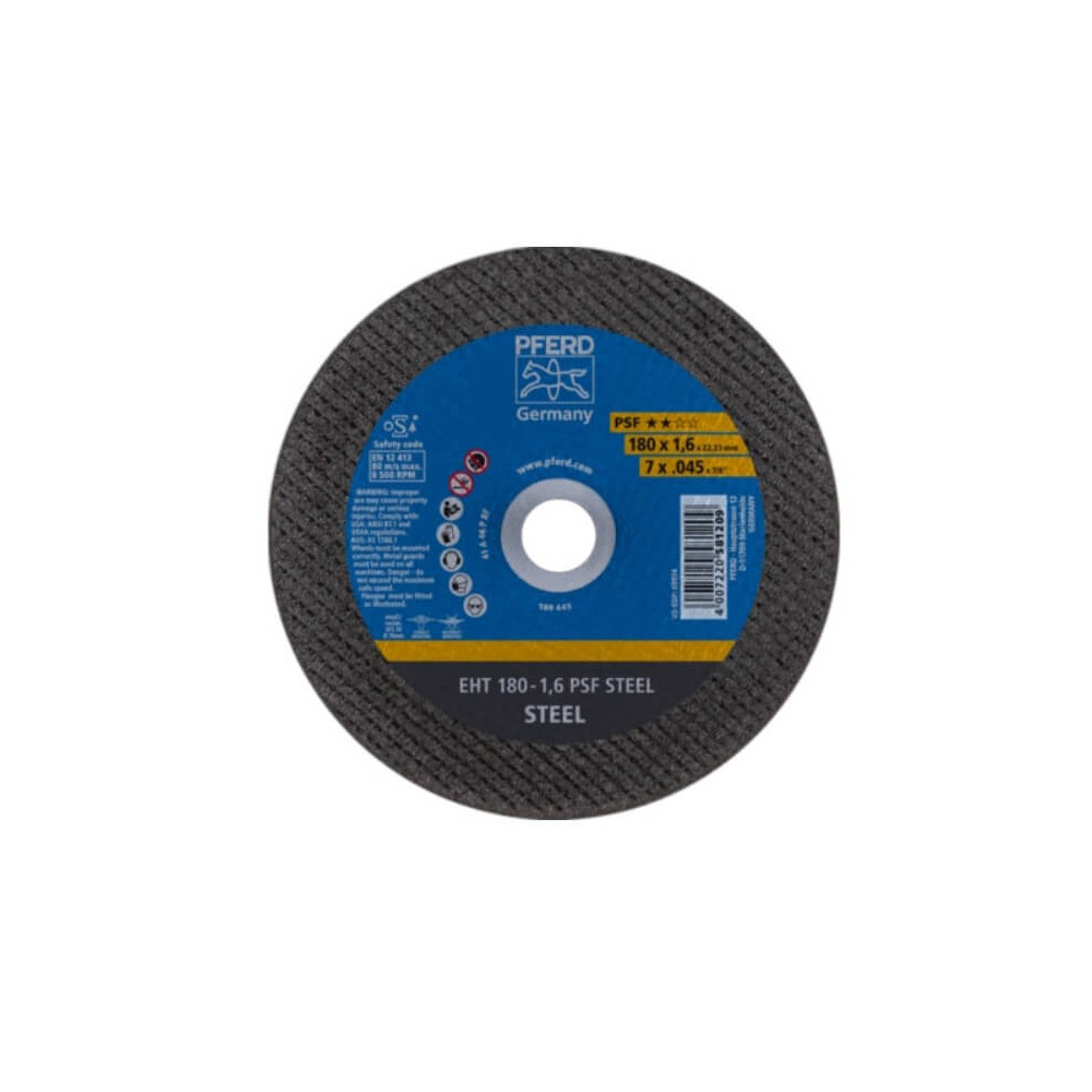 Metalo pjovimo diskas PFERD EHT 178x1,6mm A46 P PSF-Abrazyviniai metalo pjovimo diskai-Medžio