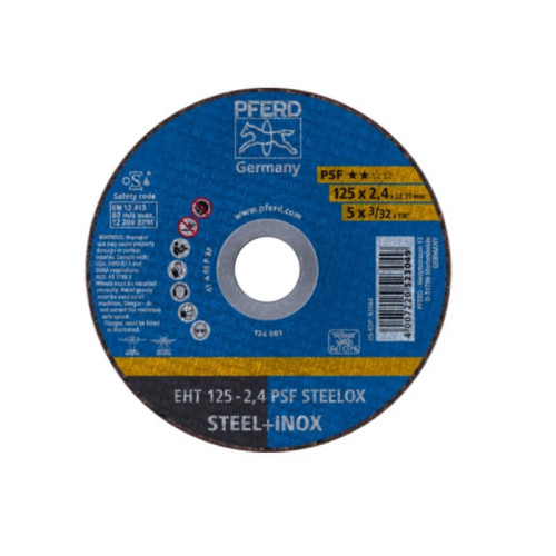 Nerūd. plieno pjovimo diskas PFERD EHT 125x2,4mm A46 P PSF-INOX-Abrazyviniai metalo pjovimo