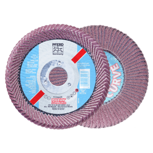 Šlifavimo diskas PFERD PFR125 A40 SGP-Curve L ALU-Lapeliniai šlifavimo diskai-Abrazyvai