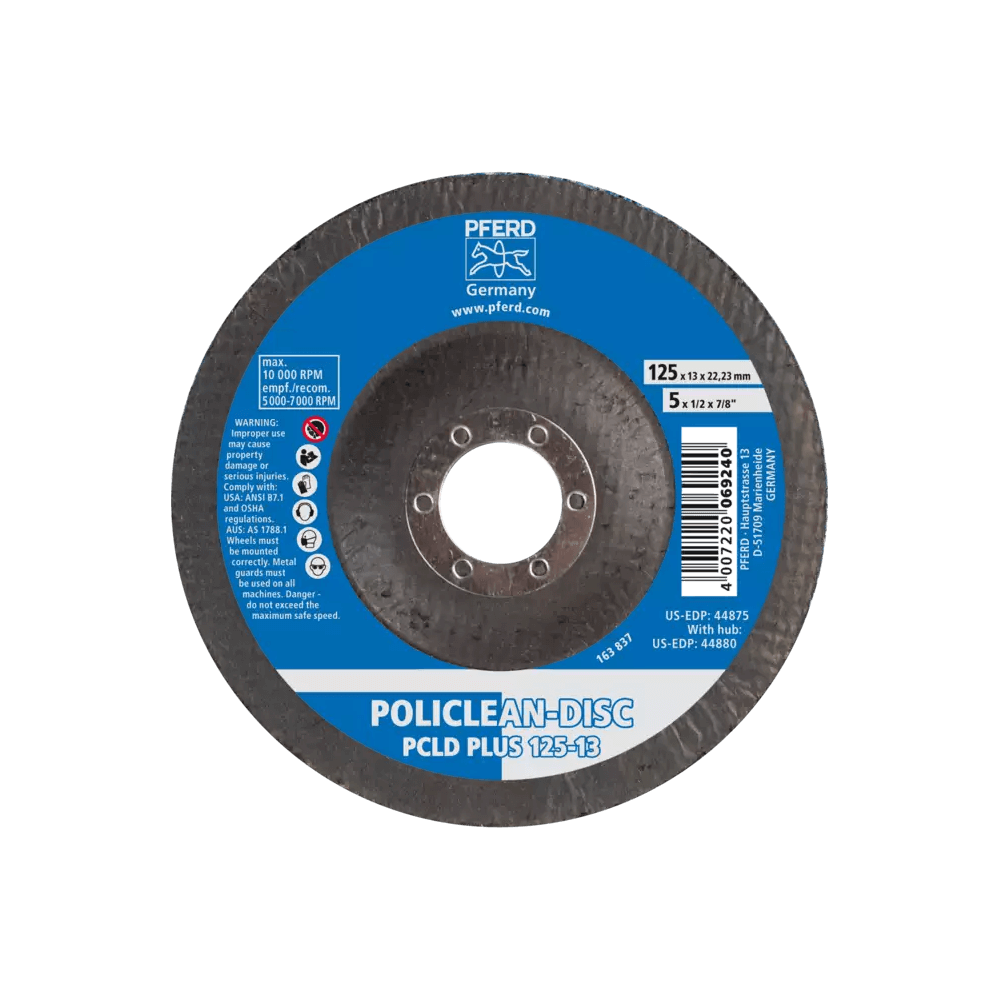 Metalo paviršių valymo diskas PFERD Policlean PCLD Plus 125-13-Poliravimo priemonės-Priedai