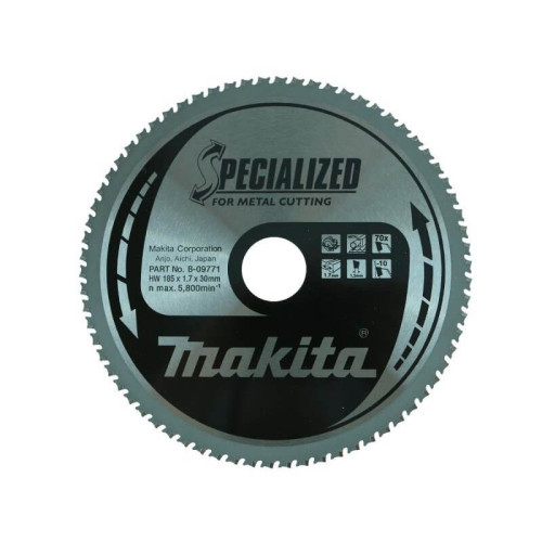Pjovimo diskas metalui 185x30 T70 1,7mm -10° MAKITA-Metalo pjovimo diskai-Pjovimo diskai