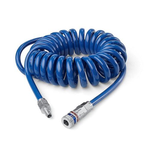 Spiralinė žarna su jungtimis CEJN Esafe 6,5x10mm 4m, mėlyna-Oro žarnos-Pneumatinė įranga