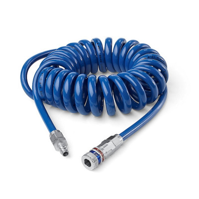 Spiralinė žarna su jungtimis CEJN Esafe 8x12mm 8m, mėlyna-Oro žarnos-Pneumatinė įranga