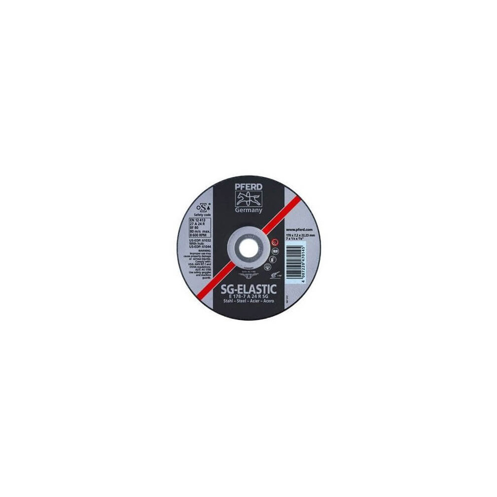 Metalo šlifavimo diskas Ø125x7x22mm E125-7A24R SG PFERD-Metalo šlifavimo diskai-Abrazyvai