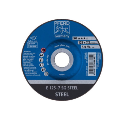 Metalo šlifavimo diskas Ø125x7x22mm E125-7A24R SG PFERD-Metalo šlifavimo diskai-Abrazyvai