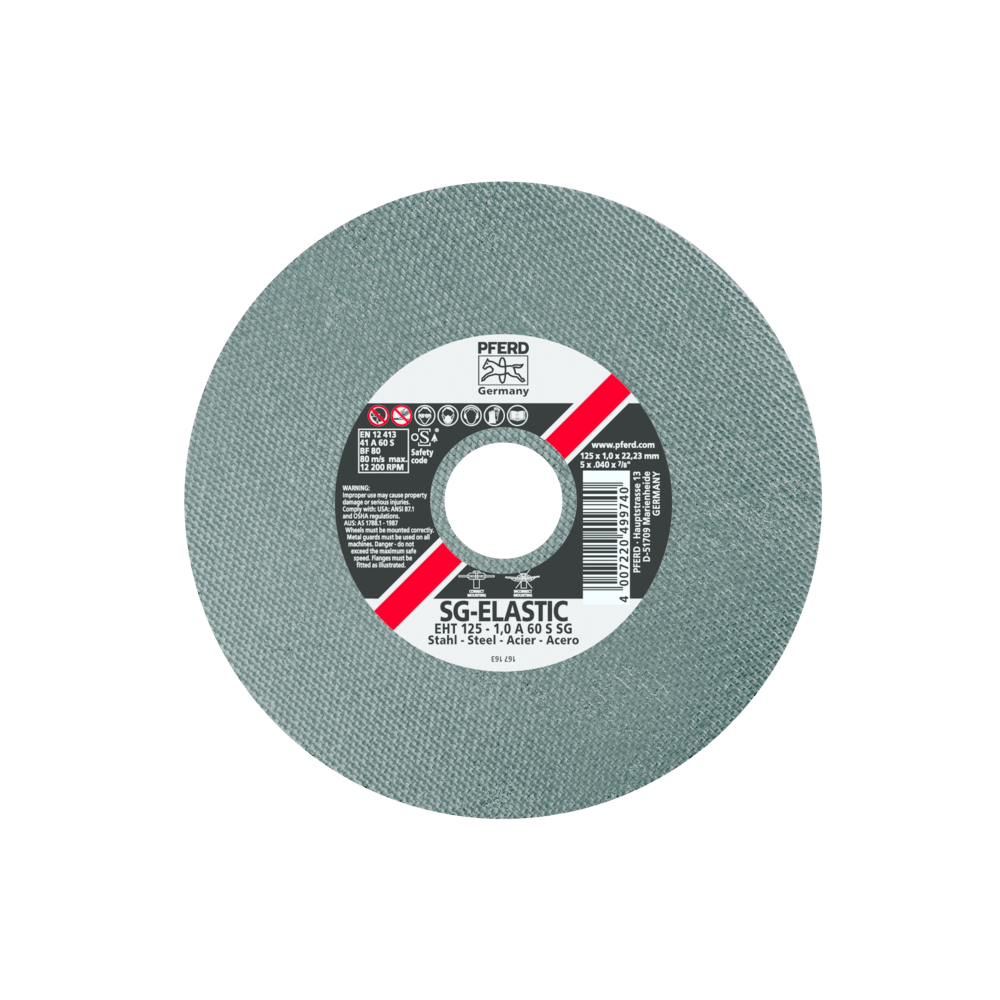 Metalo pjovimo diskas PFERD EHT Ø125x1,0mm A60 S SG-Abrazyviniai metalo pjovimo diskai-Medžio