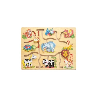 Medinis labirintas "Afrikos gyvūnai", 10 mėn+-BINO nuo 0 iki 1 metų-Žaislai kūdikiams, vaikams