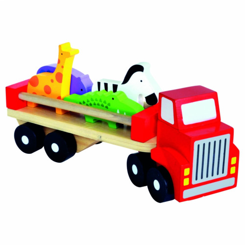 Medinis sunkvežimis su gyvūnėliais, 18 mėn+-BINO nuo 1 iki 3 metų-Žaislai kūdikiams, vaikams