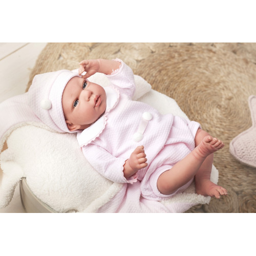 Reborn kūdikėlis su rožiniais rūbeliais, 40 cm-Reborn lėlės-ARIAS Lėlės