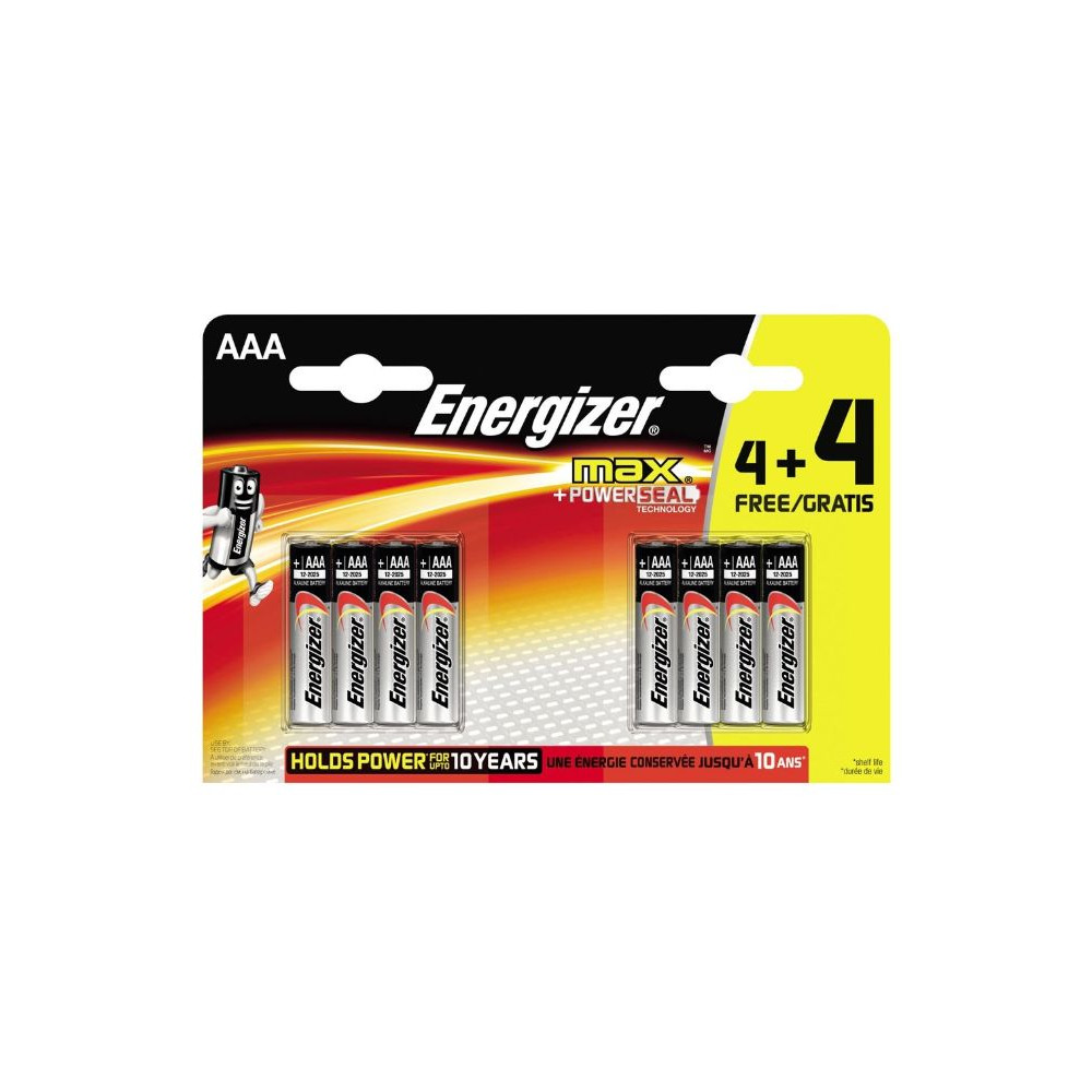 Baterijos ENERGIZER Max LR03 AAA BP8 4+4 šarm. Baterija-Elementai, baterijos-Smulki elektronika