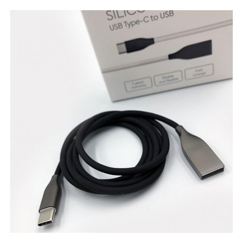 Silikoninis kabelis USB - USB Type C (juodas)-Telefonų laidai ir jungtys-Mobiliųjų telefonų
