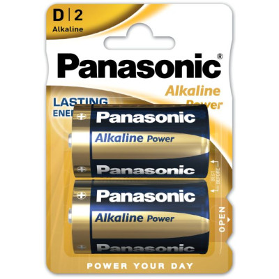 BATERIJA PANASONIC ALKALINE LR20 (D) 2BP-Elementai, baterijos-Smulki elektronika
