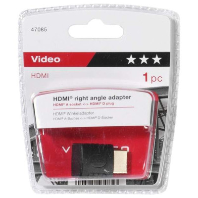 ADAPTERIS HDMI 90degree right angle adapter, gold plated-Priedai audio-video technikai-TV