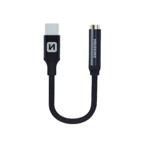 Swissten USB-C to Jack 3.5mm Audio Adapter for phones 15 cm Black-Telefonų laidai ir