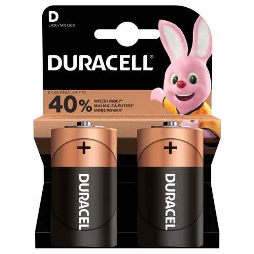 Baterijos DURACELL D, LR20, 2vnt-Elementai, baterijos-Smulki elektronika