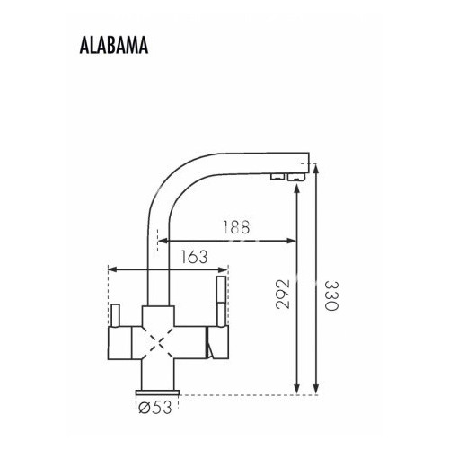 Virtuvinis maišytuvas Blue Water Alabama-44 juodas metalic-Maišytuvai-Vonios ir jų priedai