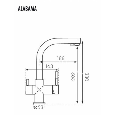 Virtuvinis maišytuvas Blue Water Alabama-44 juodas metalic-Maišytuvai-Vonios ir jų priedai