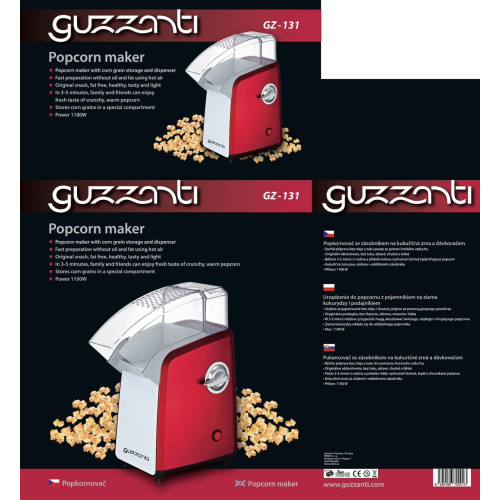 Popkornų aparatas Guzzanti GZ-131-Spragėsių gaminimo aparatai-Maisto ruošimo prietaisai