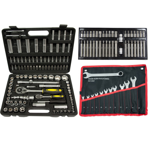 Įrankių rinkinys IB-1201 (Mastiff 108+12el+10631 Bity) 3 dėžės komplekte-Įrankių