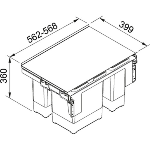 Šiukšliadėžė FRANKE Sorter Garbo 60-3 (121.0200.680)-Šiukšlių dėžės-Valymo įrankiai ir priedai