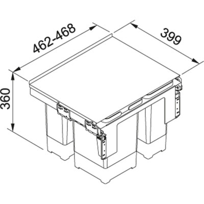 Šiukšliadėžė FRANKE Sorter Garbo 50-3 (121.0200.691)-Šiukšlių dėžės-Valymo įrankiai ir priedai
