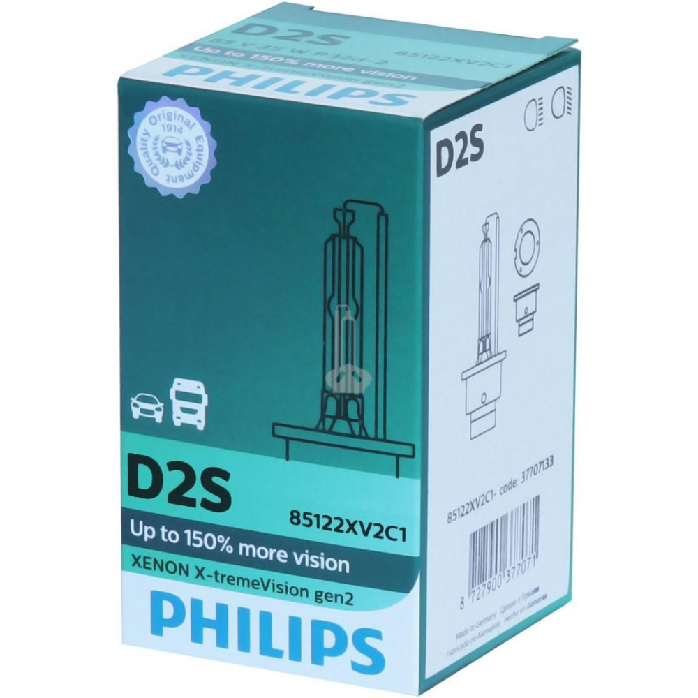 Lemputė PHILIPS D2S XV+150% gen2 (85122 XV)-Ksenoninės lemputės-Apšvietimas