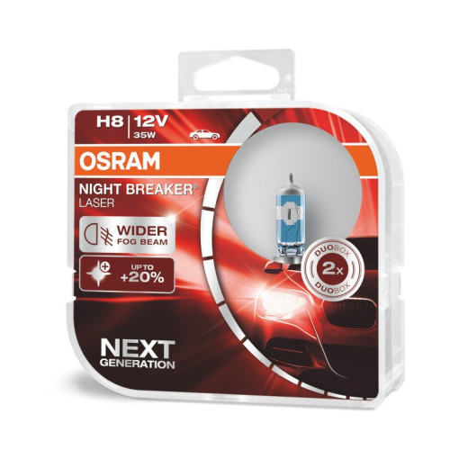 Osram lemputės Night Breaker LASER H8 +150% | NEXT-OSRAM-Halogeninės lemputės