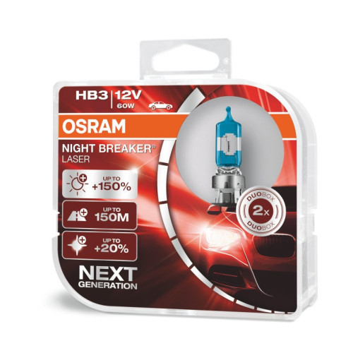 Osram lemputės Night Breaker LASER HB3 +150% | NEXT-OSRAM-Halogeninės lemputės